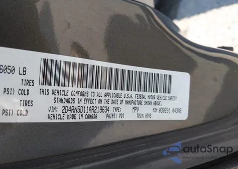 2010 Dodge Grand Caravan Sxt from USA, damaged, VIN 2D4RN5D11AR219634